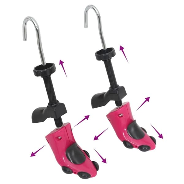 vidaXL Skosträckare med skohorn rosa EU 34-40 plast