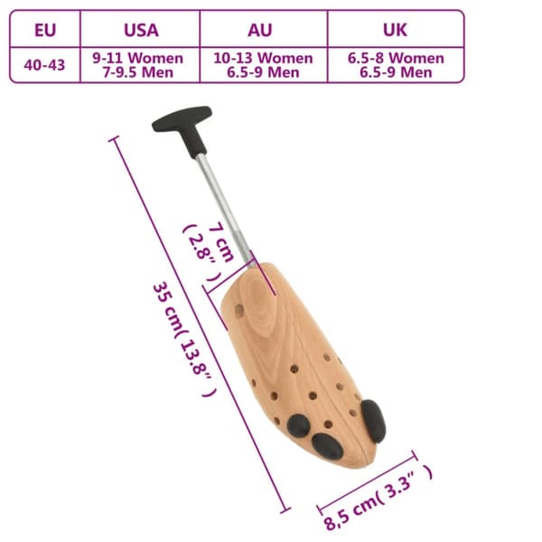 vidaXL Skoblock EU 40-43 massivt bokträ