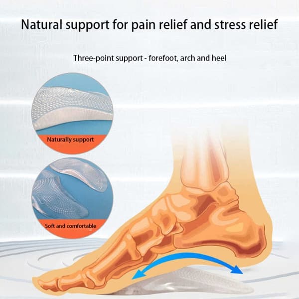 Innersåle Flat Foot Support Innleggssåler med høy hæl smertelindring - L