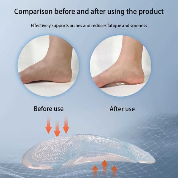 Innersåle Flat Foot Support Innleggssåler med høy hæl smertelindring - L