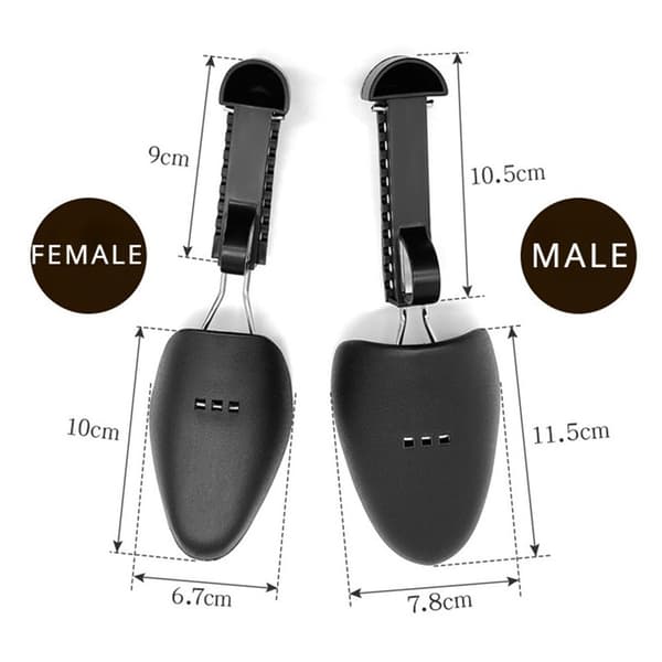 2stk justerbar plastsko Skoblok Shoe Extender størrelse - Kvinde