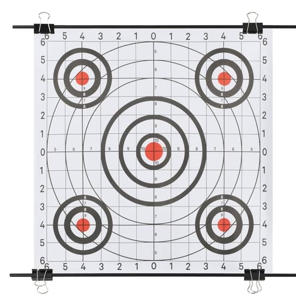 vidaXL Måltavla med stativ och papper 78x76 cm stål