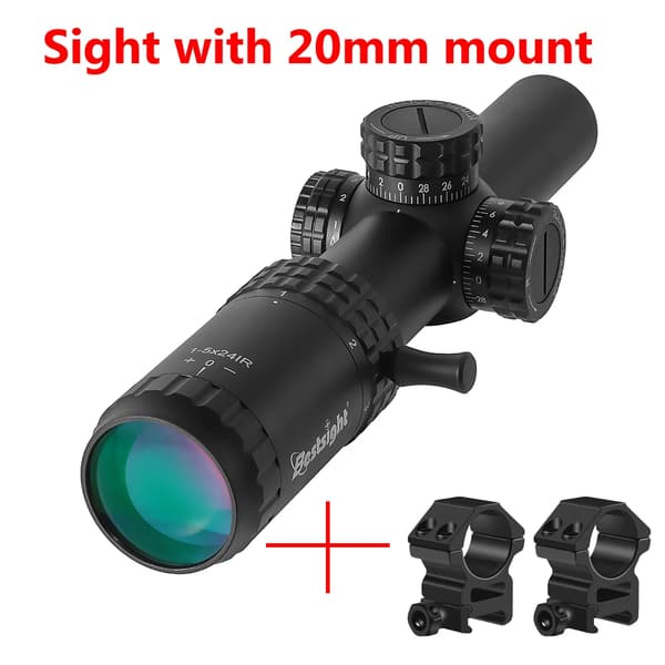 Riflesigte, 30 mm rørdiameter, oplyst sigte, vandtæt IPx7,sigte med 20mm