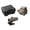 Miniatyrbillede 1 af 2: Holografisk sigte, forstørrelse, hurtig afmonteringsgreb, kompatibel med 20 mm skinner,g33 TAN sæt