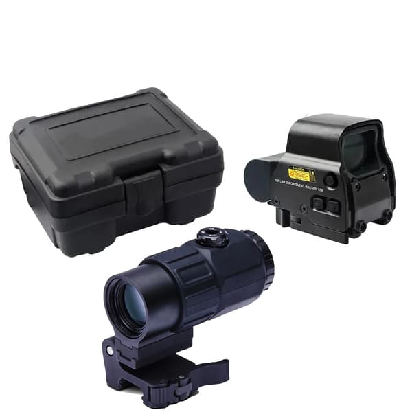 Holografisk sigte, forstørrelse, hurtig afmonteringsgreb, kompatibel med 20 mm skinner,G45 bk sæt