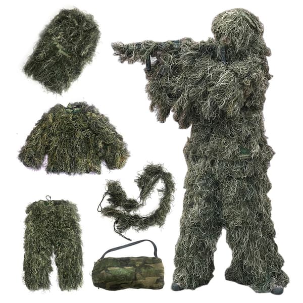 Ghillie dragt, camouflage design, sniper taktisk udstyr