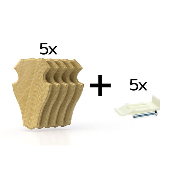 Eurohunt Egehjorte Trofæplade 1 Med Plastikclips 5 Enheder Gul 22x13 cm