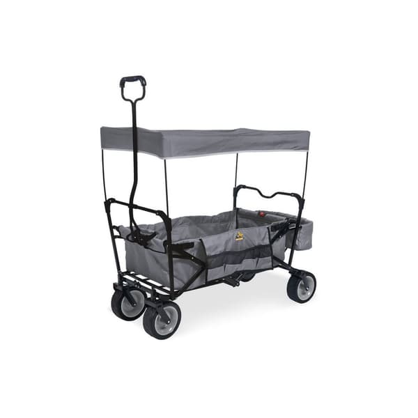 Rootz Folding Handcart Paxi - sammenfoldelig vogn - bærbar vogn - inkluderer soltag - 124 cm x 59 cm x 67 cm, foldet: 22 cm x 63 cm x 80 cm