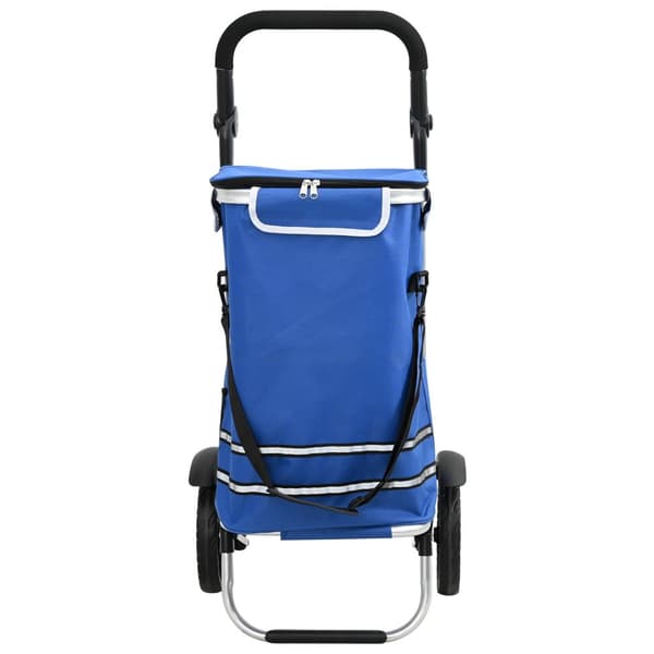 Shoppingvagn med hjul och justerbart handtag Blå 40 L