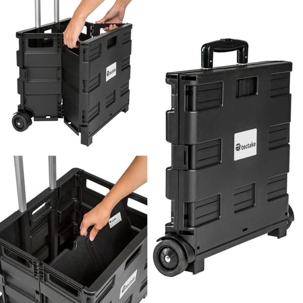 Indkøbstrolley foldbar - sort