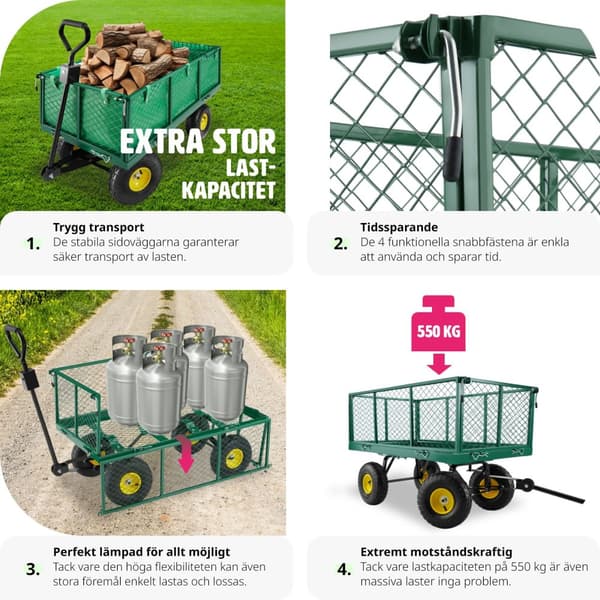 Skrinda med hyllplan max 550 kg - grön