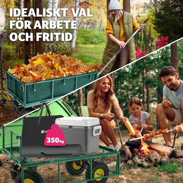 Skrinda med innerklädsel max 350 kg - grön