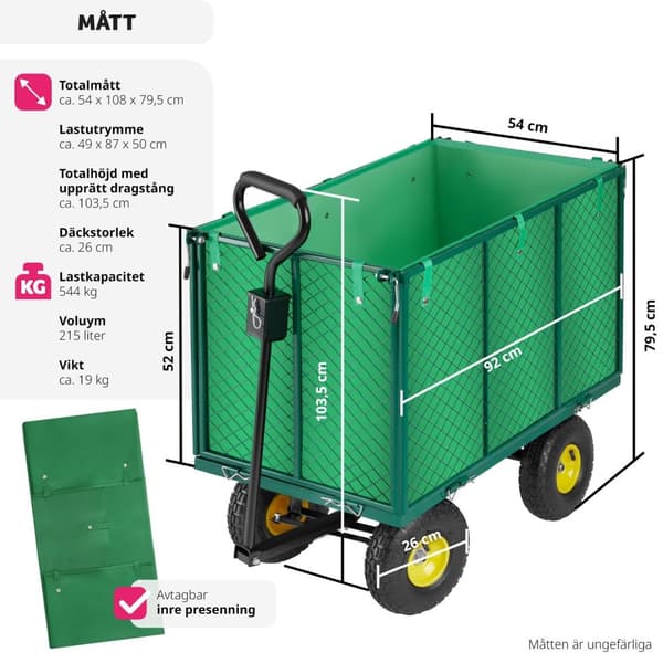 Skrinda stor max 544 kg - grön