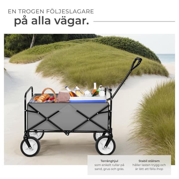 Fällbar skrinda lastkapacitet 80kg - grå