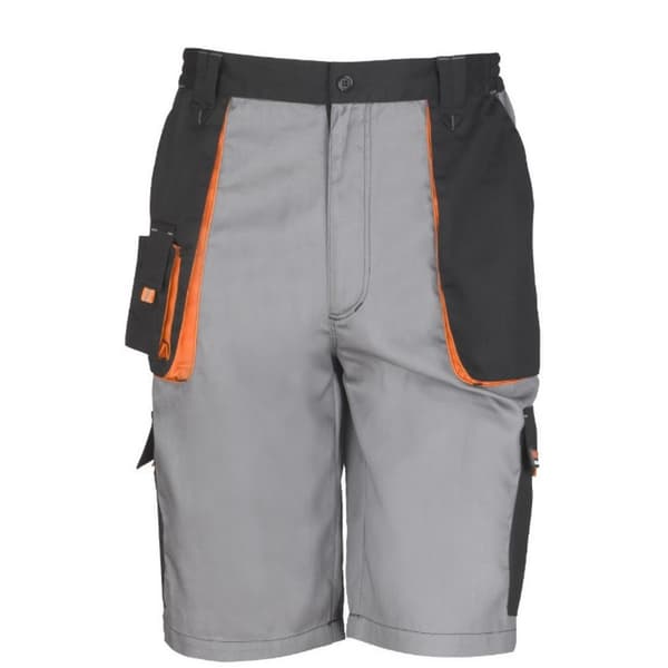 Result Mens Work-Guard Lite Shorts Black/Grey/Orange XS