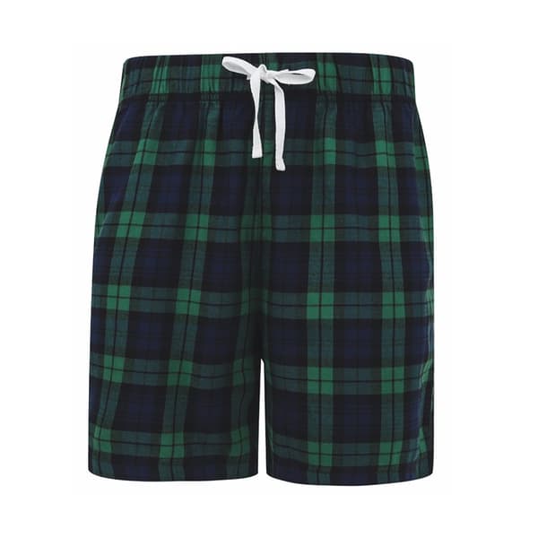 SF Mens Tartan Lounge Shorts Navy/Green S