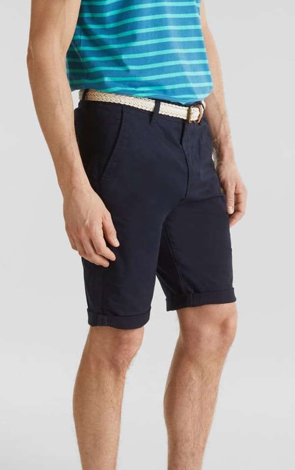 Esprit - Chinoshorts 990EE2C302 med bälte Mörkblå 29