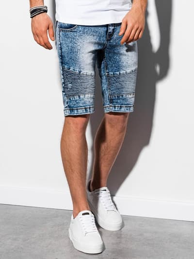 Men's denim shorts W056 - blue