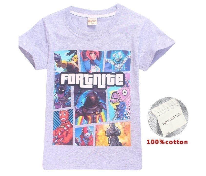 Fortnite T-Shirt för Barn Grå 8391- Storlek 160 Ny! Fri Frakt!