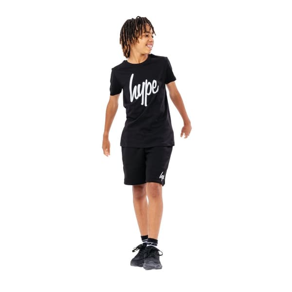 Hype Sæt med shorts og top med skrift for drenge Black 5-6 Years