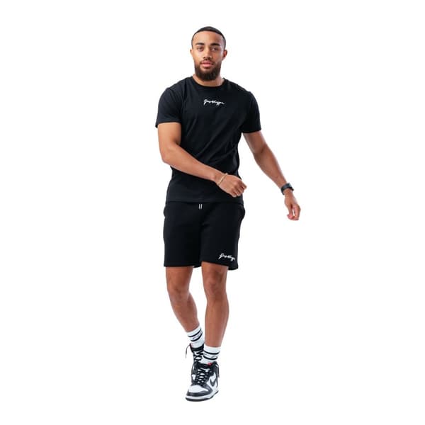 Hype Mens T-Shirt & Shorts Set Black S