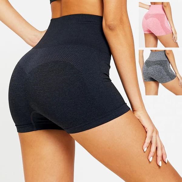 Fitness shorts med hög midja grå L