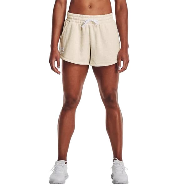 Under Armour Rival Fleece Short 1369858-783, Kvinna, Shorts, Beige
