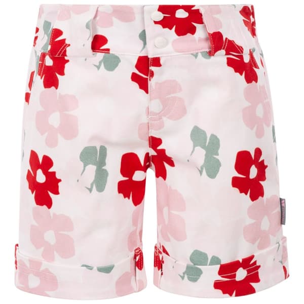 Trespass Girls Tangible Floral Shorts Red/Pink/Green 9-10 Years