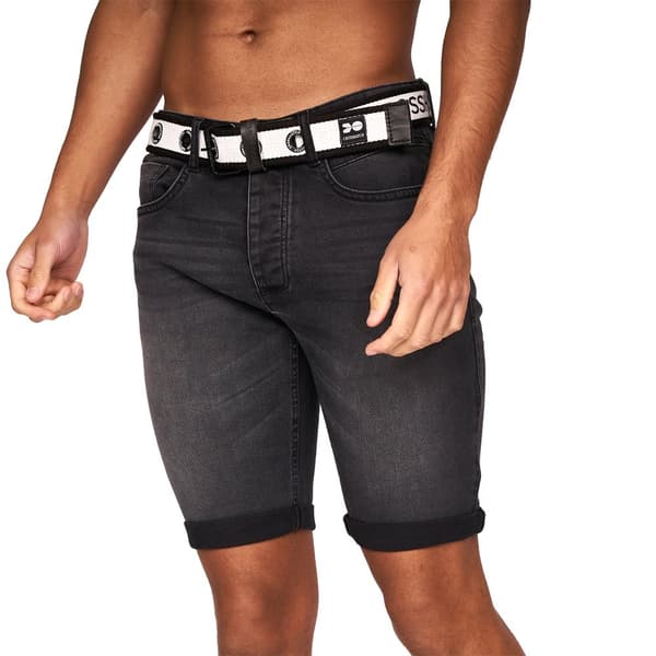 Crosshatch Mens Reestier Denim Shorts Black 30R
