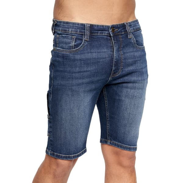 Crosshatch Män Carpenter Denim Vintage Shorts Dark Wash 34R