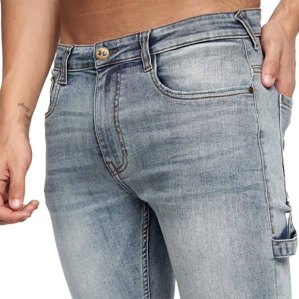 Crosshatch Mens Carpenter Denim Vintage Shorts