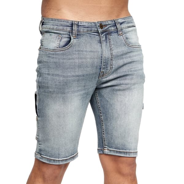 Crosshatch Mens Carpenter Denim Vintage Shorts Blue Wash 34R