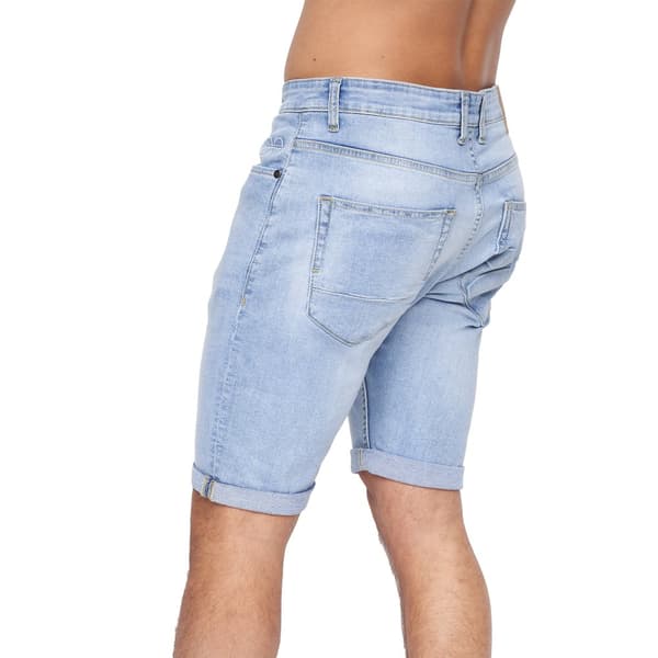 Crosshatch Tonwin Denim-prægede shorts til mænd
