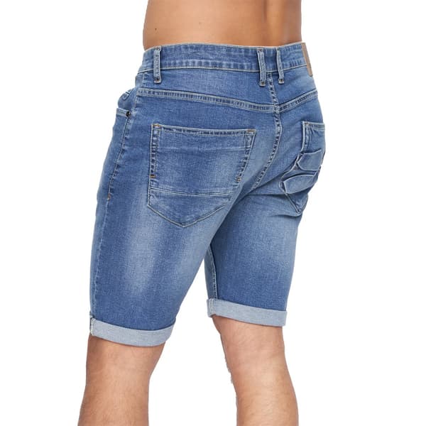 Crosshatch Tonwin Denim-prægede shorts til mænd