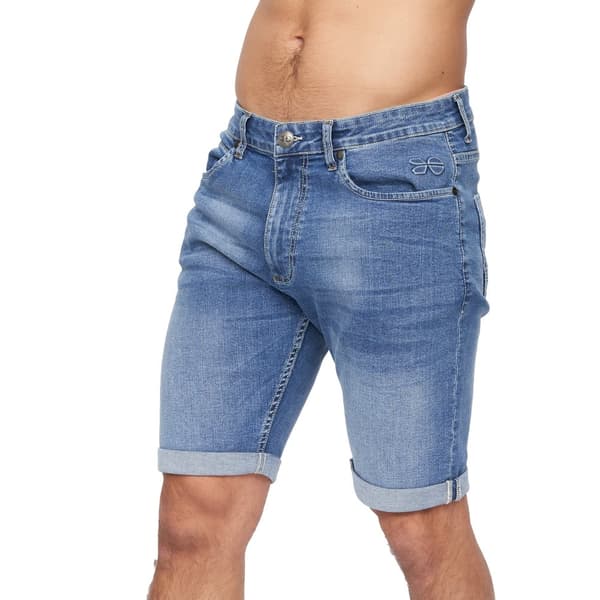 Crosshatch Tonwin Denim-prægede shorts til mænd