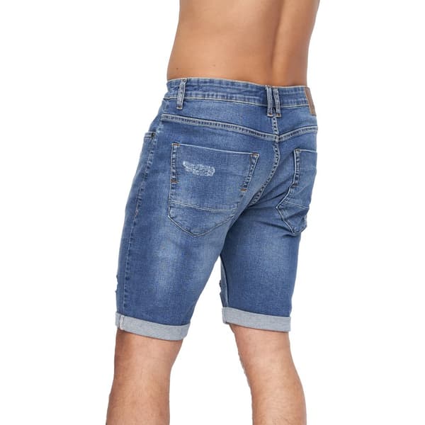 Crosshatch Mens Riptrey Abraised Denim Shorts