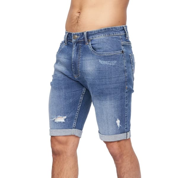 Crosshatch Mens Riptrey Abraised Denim Shorts