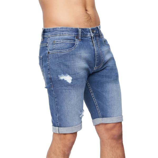 Crosshatch Mens Riptrey Abraised Denim Shorts