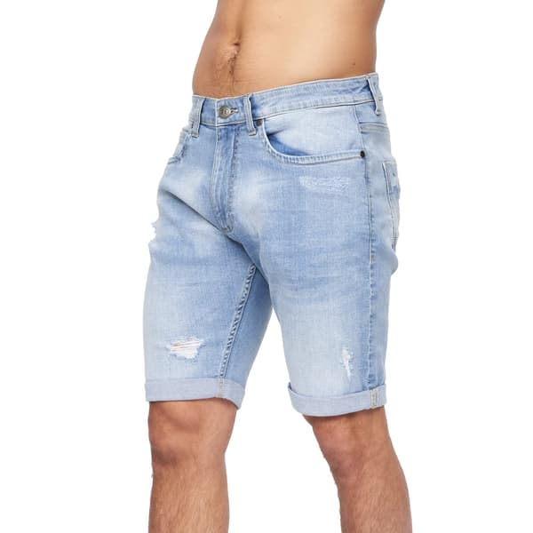 Crosshatch Mens Riptrey Abraised Denim Shorts