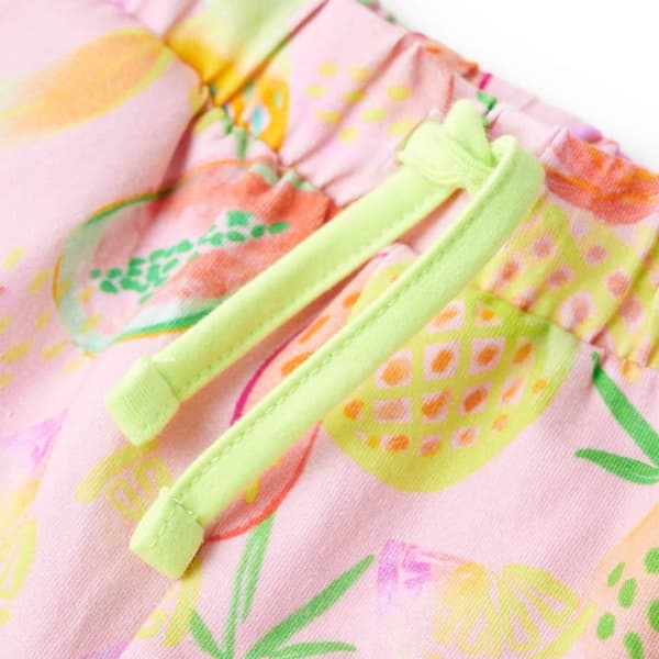 vidaXL Lasten shortsit kiristysnyörillä pehmeä pinkki 128