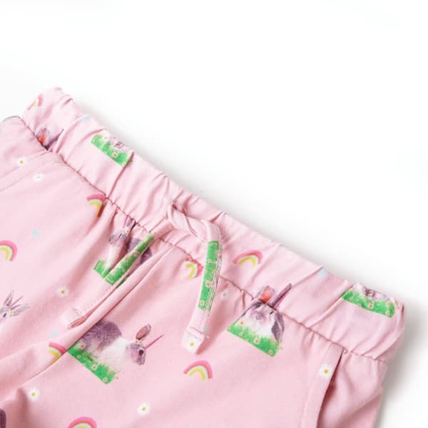 vidaXL Barneshorts med snor lyserosa 128
