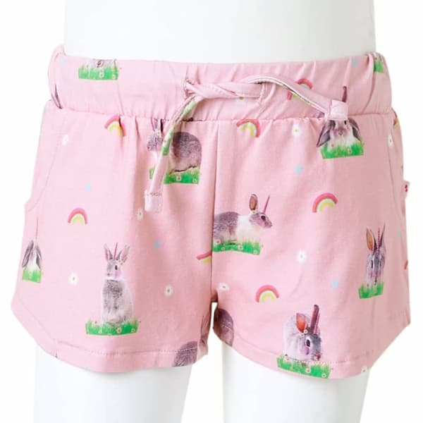 vidaXL Barneshorts med snor lyserosa 128