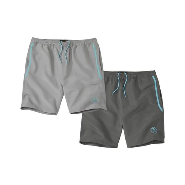 Atlas For Men Mens Microfibre Shorts (Pack of 2) Grey/Dark Grey 3XL