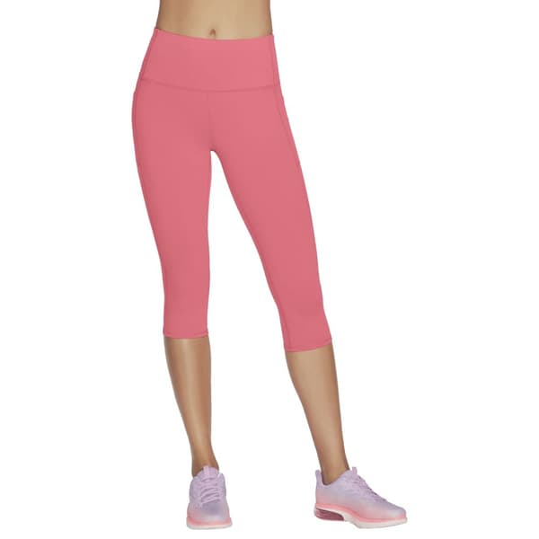 Skechers Go Walk High Waisted Capri Short W2CP2-RDBL, Kvinna, Shorts, Röd Red XS