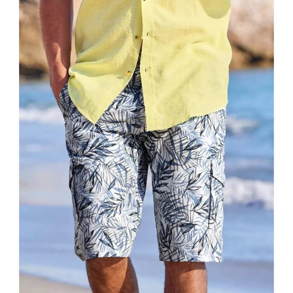 Atlas For Men Mens Leaf Print Cargo Shorts