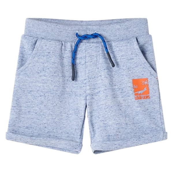 vidaXL Barneshorts med snor blå melert 128