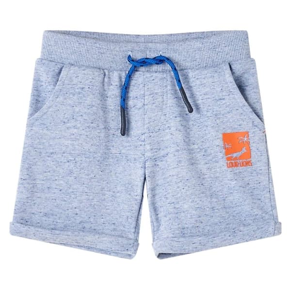 vidaXL Barneshorts med snor blå melert 116