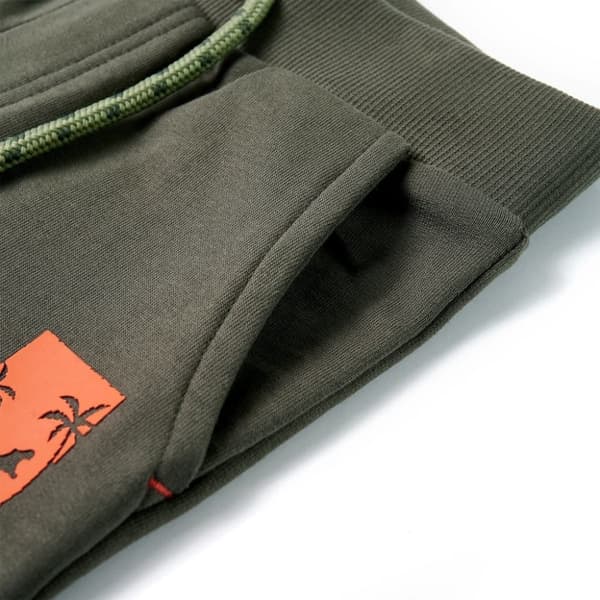 vidaXL Barnshorts med snöre mörk khaki 140