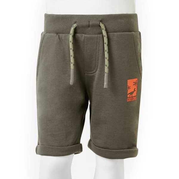 vidaXL Barnshorts med snöre mörk khaki 140