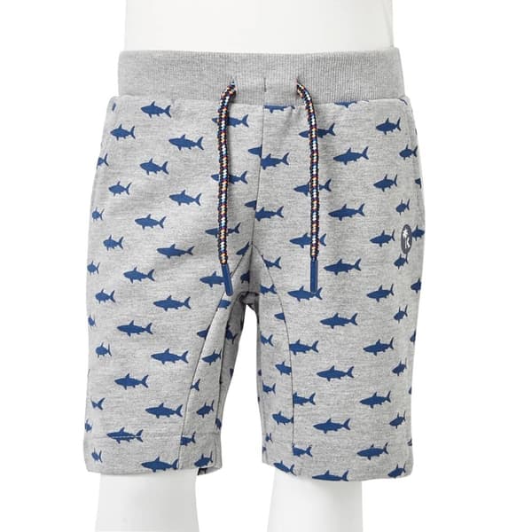 vidaXL Barneshorts med snor lysegrå melert 140